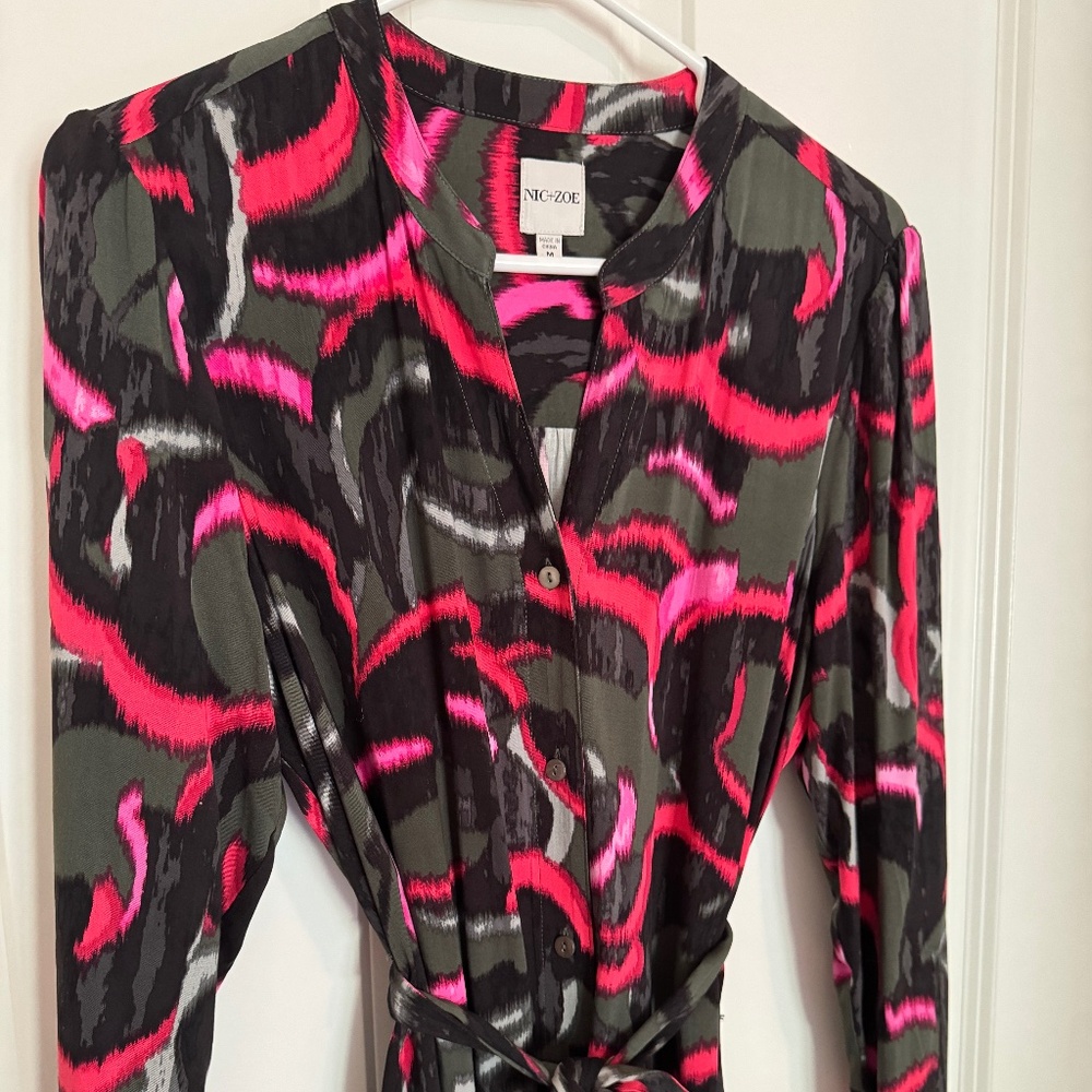 NIC + ZOE Dress - Size M - Long Sleeve - Abstract Print